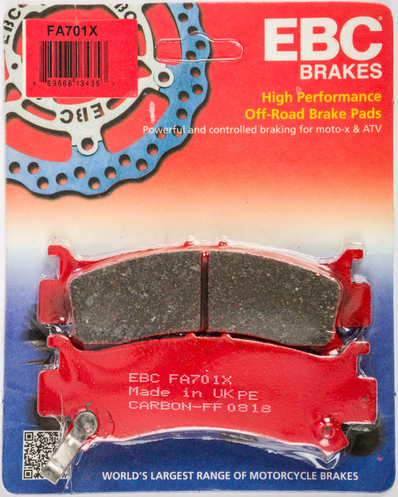 EBC Brakes FA701X Carbon X Series Disc Brake Pad, Black, 1x1x1