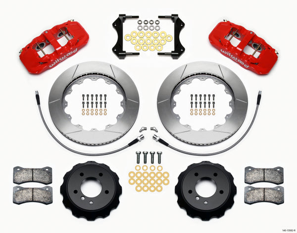 Wilwood AERO6 Front Hat Kit 14.00 Red 2007-2011 BMW E90 Series w/Lines 140-13582-R