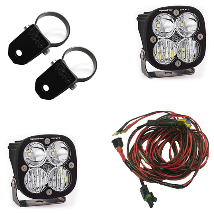 Baja Designs Squadron Sport Polaris A-Pillar LED Light Pods w/ 2.0in Harness/Mounts Kit 557102