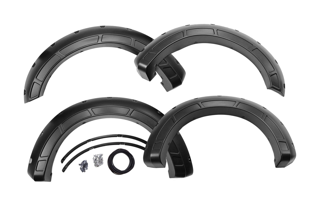 Rough Country Defender Pocket Fender Flares Ux Ingot Silver Metallic Fits Ford Super Duty (17-22) A-F21112-UX