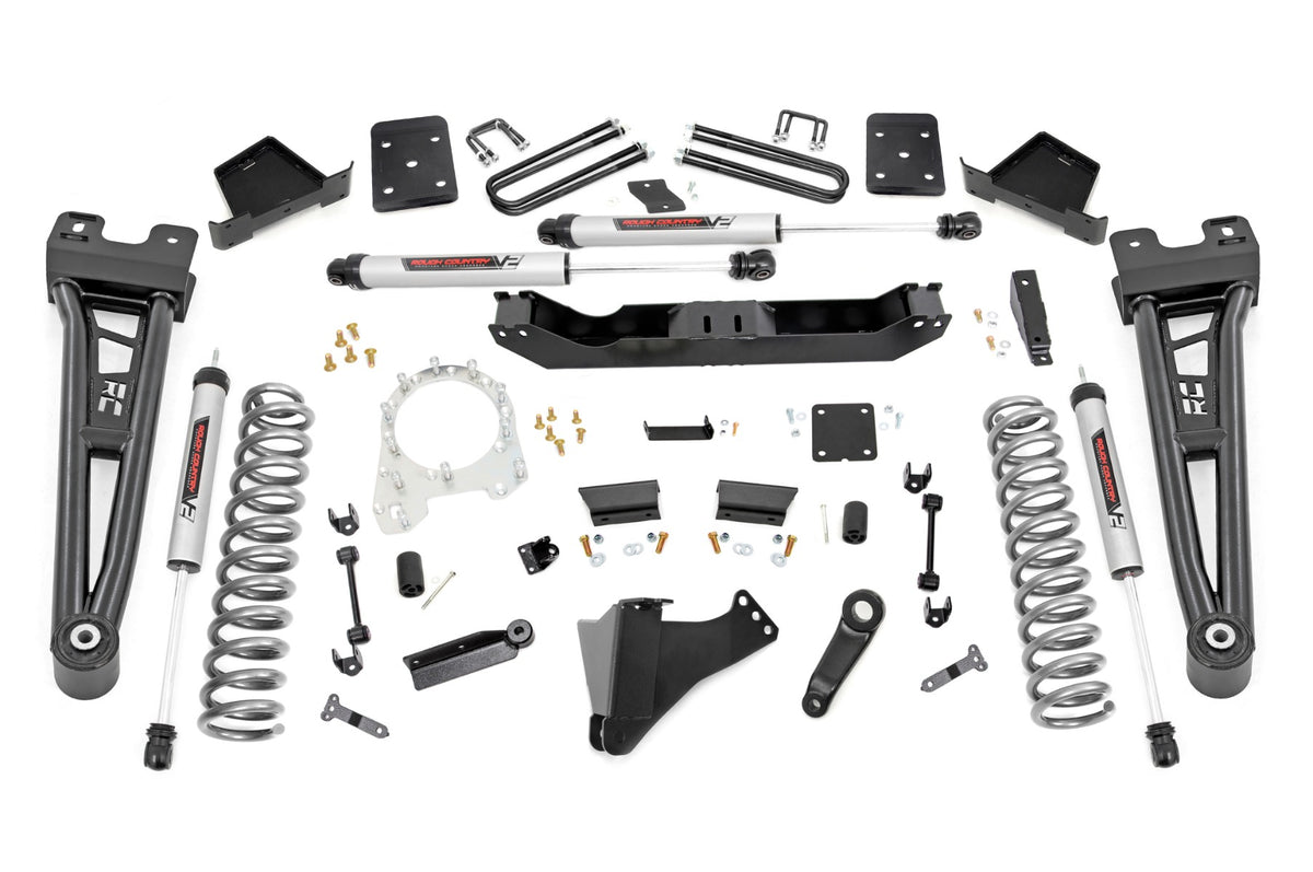 Rough Country 6 Inch Lift Kit R/A No Ovld V2 Shocks Fits Ford F-250/F-350 Super Duty (17-22) 55670
