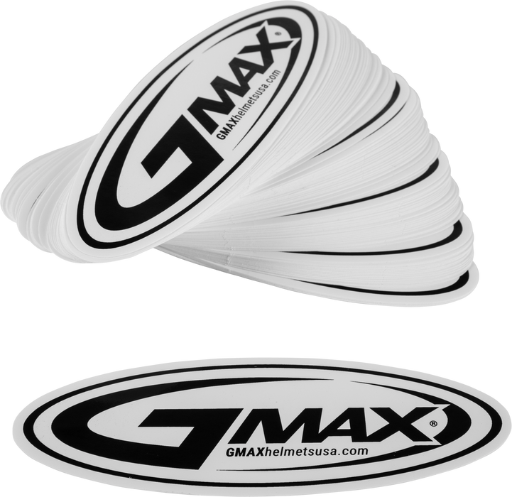 Gmax Sticker Helmets Logo Black/White 5" 100/Pk 72-9985
