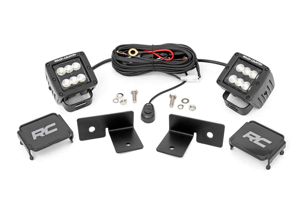Rough Country Led Light Under Bed Mount 2" Black Pair Spot Polaris General/General Xp 93031