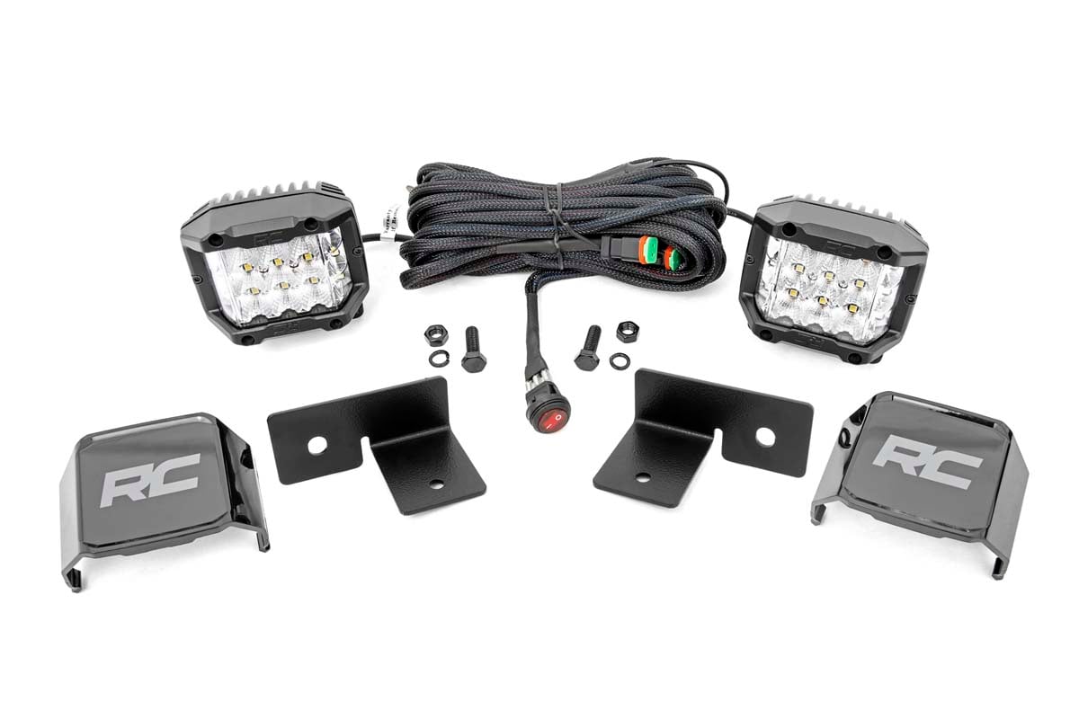 Rough Country Led Light Under Bed Mount 2" Chrome Pair Wide Angle Polaris General/General Xp 93032