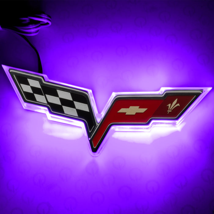 Oracle Chevrolet Corvette C6 Illuminated Emblem Dual Intensity UV/Purple SEE WARRANTY 3098-007