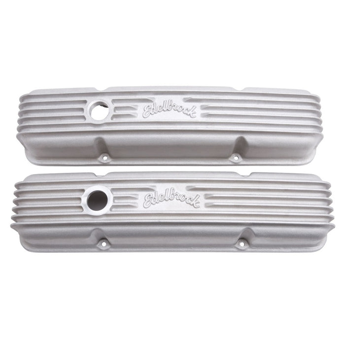 Edelbrock Valve Cover Classic Series Chevrolet 1959-1986 262-400 CI V8 w/ Oil Fill Hole Satin 41449