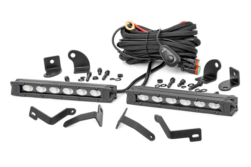 Rough Country Led Light Kit Bumper Mount 6" Black Slimline Pair Ford Ranger (19-23) 70829