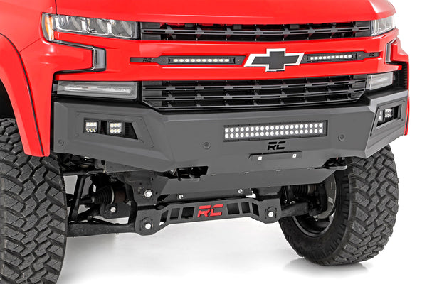 Rough Country High Clearance Front Bumper Led Lights & Skid Plate Fits Chevy Silverado 1500 (19-22) 10757A