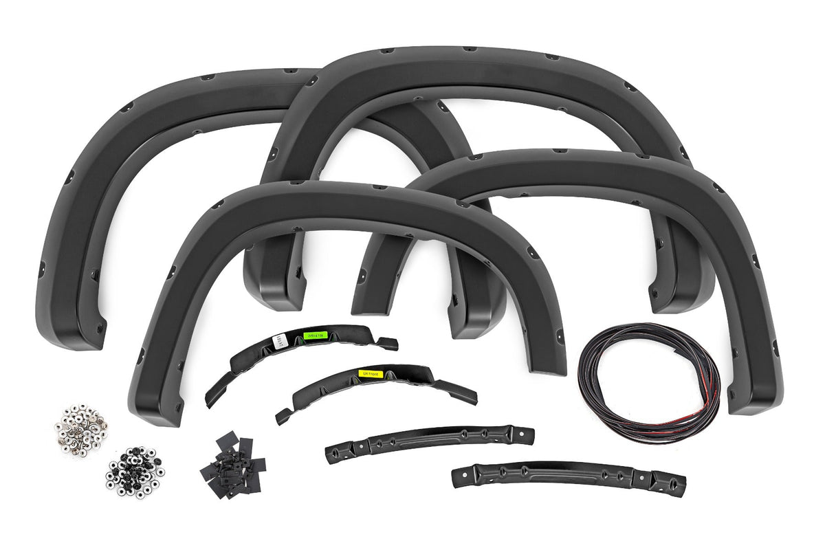 Rough Country Pocket Fender Flares Gan Silver Ice Metallic Fits Chevy Silverado 1500 (22-23) F-C12211-GAN