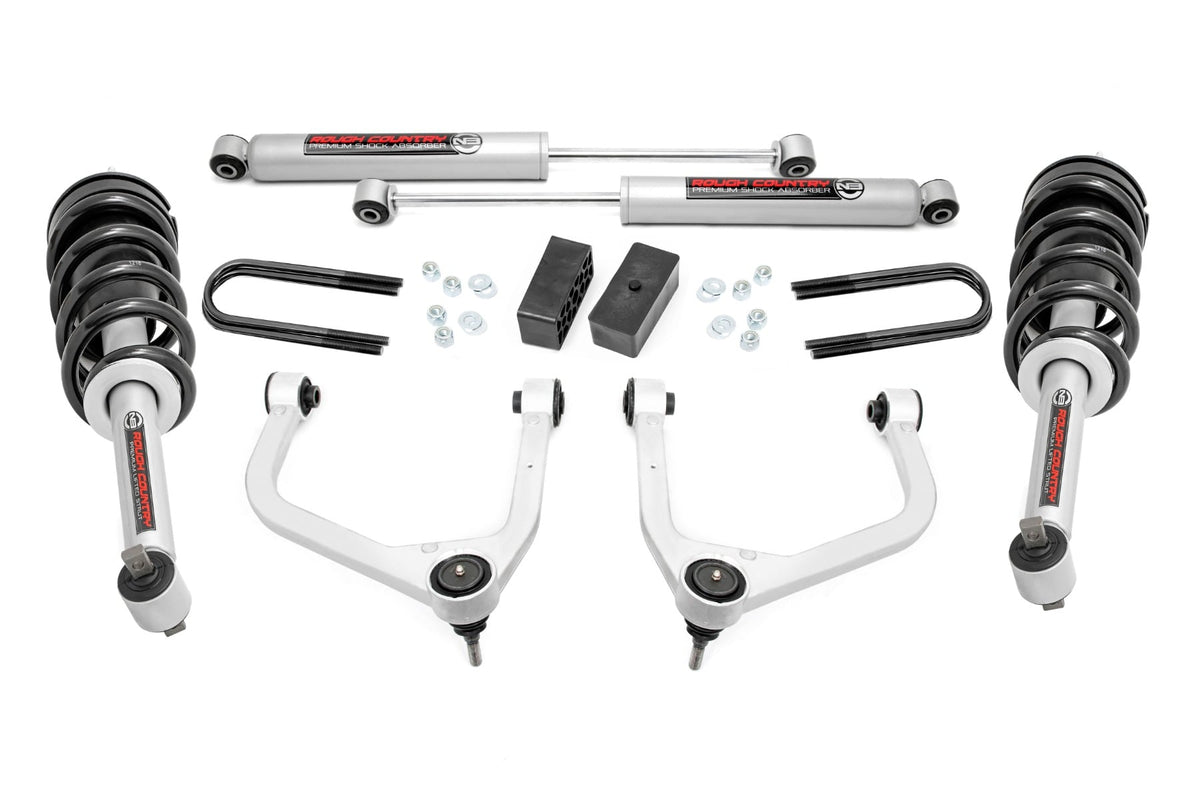 Rough Country 3.5 Inch Lift Kit Mono Leaf Rear N3 Struts Fits GMC Sierra 1500 (19-23) 28831