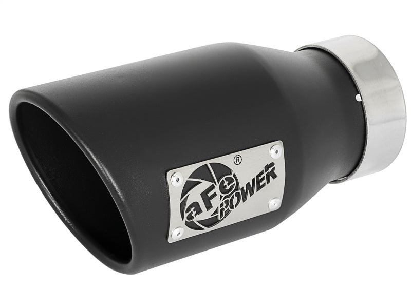 aFe MACH Force-Xp 409 SS Exhaust Tip Black (Left Side) 3in In x 4-1/2in Out x 9in L Clamp-On 49T30452-B09