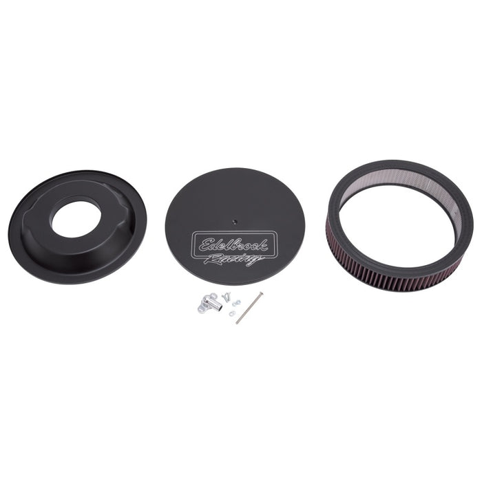 Edelbrock Air Cleaner Victor Series Round Aluminum Top Cloth Element 14In Dia X 3 125In Black 41613