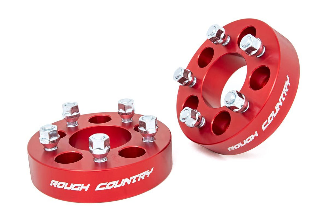 Rough Country 1.5 Inch Wheel Spacers5X4.5 Red Jeep Cherokee Xj/Comanche Mj/Wrangler Tj/Wrangler Yj 1090RED