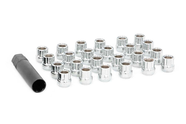 Rough Country Lug Nut Set 1/2X20 24 Qty Chrome Open End Fits Ford F-100, Dodge W100 Series & more (1953-2019) 122024CHOE