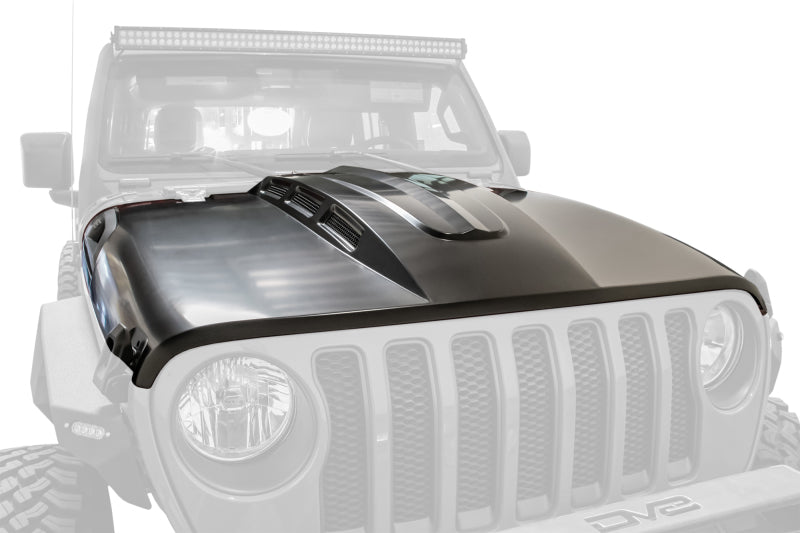 Dv8 Offroad Heat Dispersion Hood Fits 2018-2023 Jeep Wrangler Jl & 2020-2023 Jeep Gladiator Jt Raised And Vented Center Cowl Dual-Vented For Maximum Air Flow HDMBJL-01