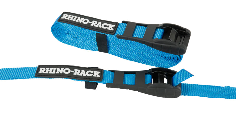 Rhino Rack Rhino-Rack Rapid Tie Down Straps W/Buckle Protector 5.5M/18Ft Pair Blue RTD55P