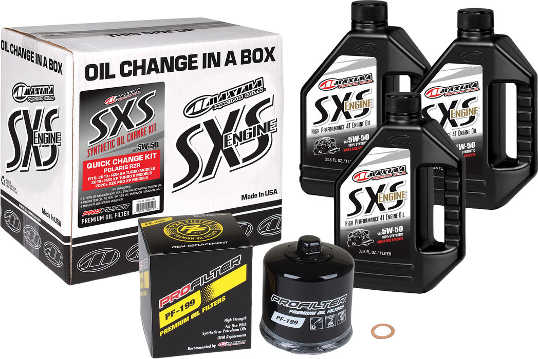 Maxima Synthetic Compatible with Quick Change Oil Kit 2019-2021 Compatible with Polaris RZR Turbo Models