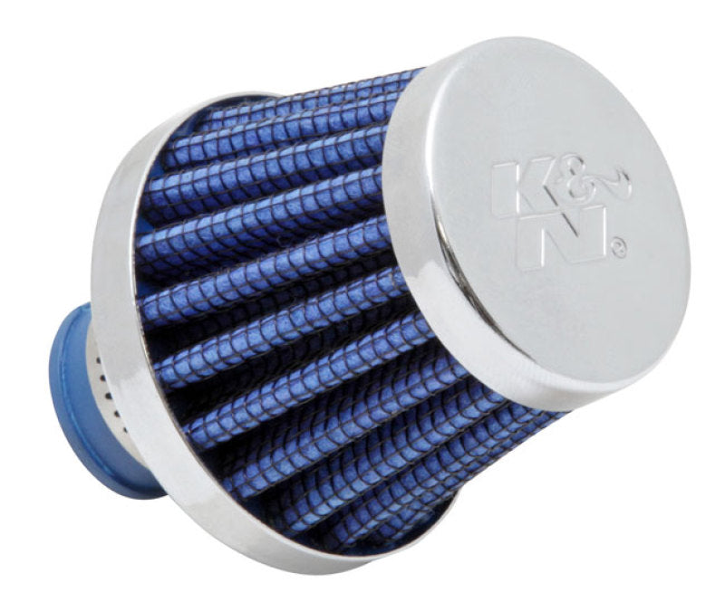 K&N 2in Base OD x .375in Flange ID x 1.75in H Rubber Base Crankcase Vent Filter Blue 62-1600BL