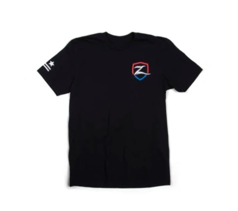 ZONE  Black premium cotton t-shirt with Patriotic Zone logos