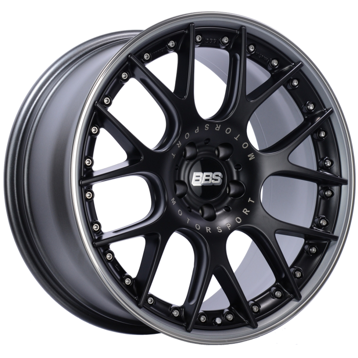 BBS CH-RII 20x9 5x112 ET30 Satin Black Center Platinum Lip SS Rim Prot Wheel -82mm PFS/Clip Req CH652BPPO