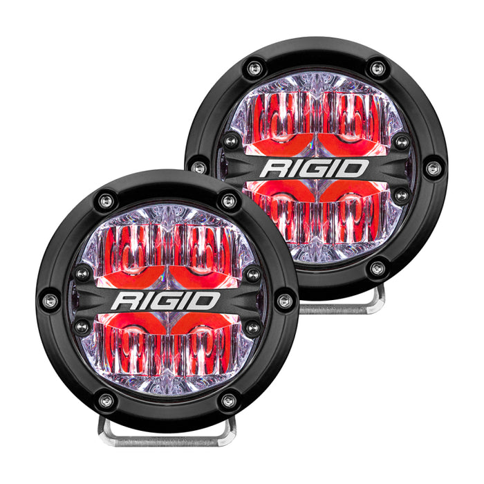 Rigid Industries® 360-Series Round Led Lights 4" Driving (Red Backlight) 36116