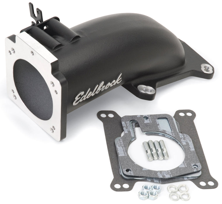 Edelbrock Ultra Low Profile Intake Elbow 90mm Throttle Body to Square-Bore Flange Black Finish 38473