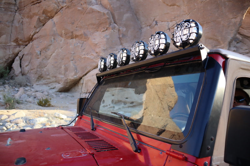 KC HiLiTES 97-06 compatible with Jeep TJ 50in. Overhead Xross Bar Kit w/(6) SlimLite LED Lights Black 97060