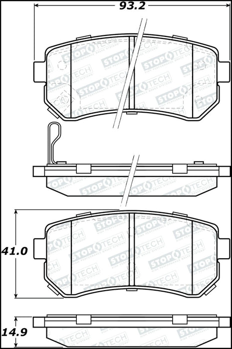 StopTech 10-13 Kia Forte Koup Street Performance Front Brake Pads 308.1157