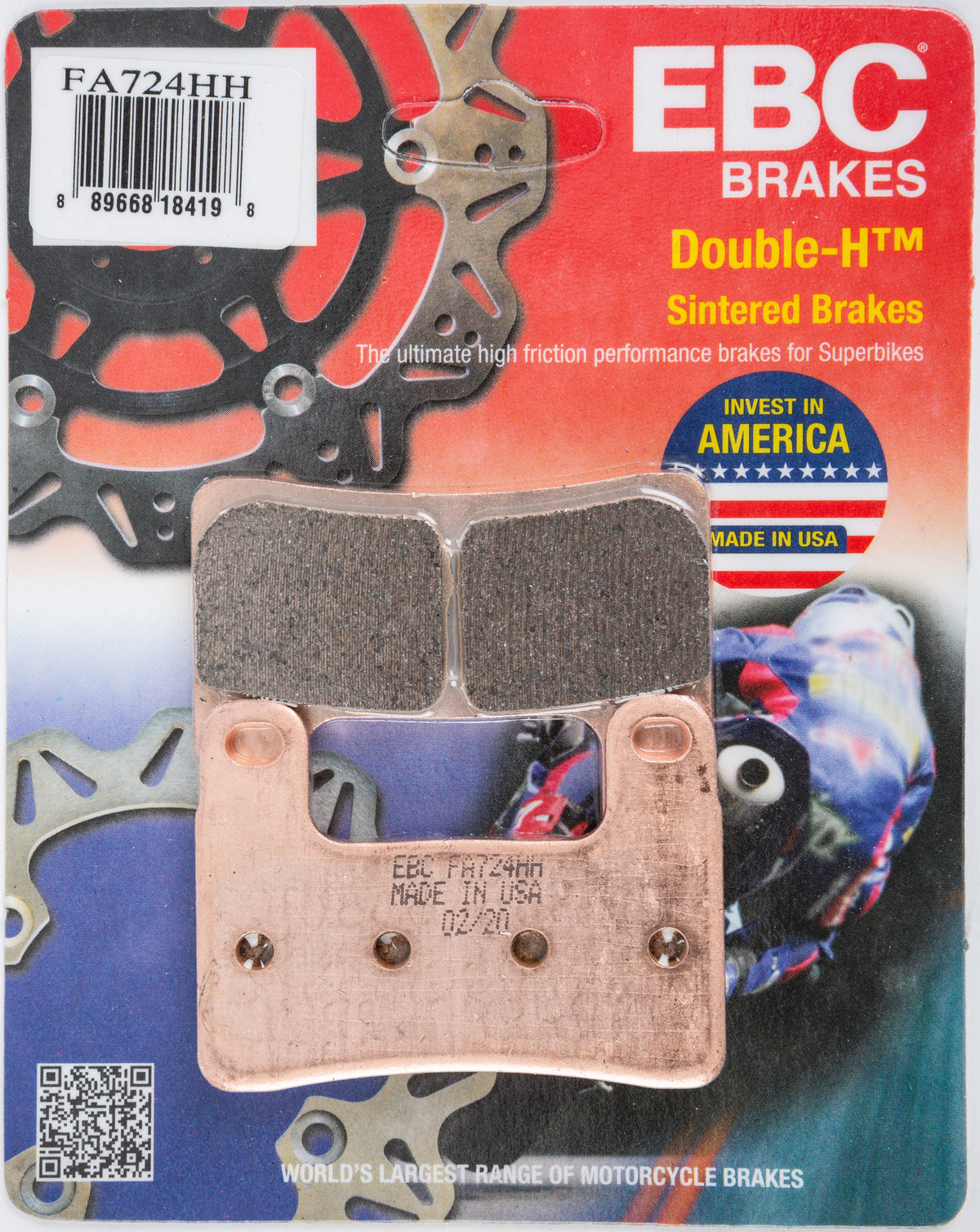 EBC Brakes Double-H Sintered Brake Pads Fits BMW S1000R 2018-2019 FA724HH