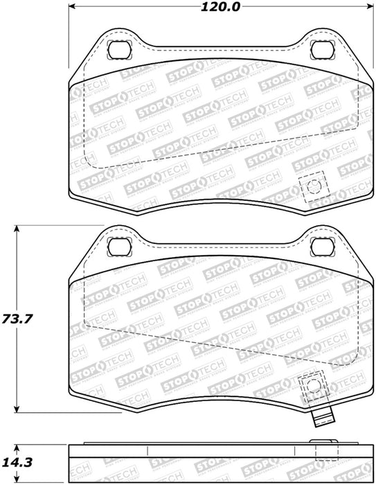 StopTech Sport Brake Pads w/Shims and Hardware Rear 309.09601