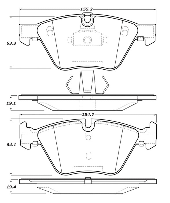 StopTech Street Touring 12 BMW X1 / 09-13 Z4 Front Brake Pads 308.1061