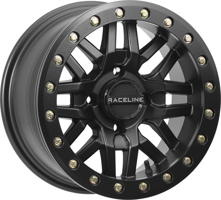 Raceline Wheels A91B RYNO UTV/ATV Wheel Black W/Black Ring 14x7" 4x156", 10 mm offset/(4.39"B/S)