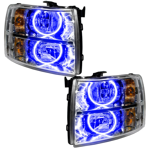 Oracle Lighting 07-13 Chevrolet Silverado Pre-Assembled LED Halo Headlights Blue SEE WARRANTY 7007-002
