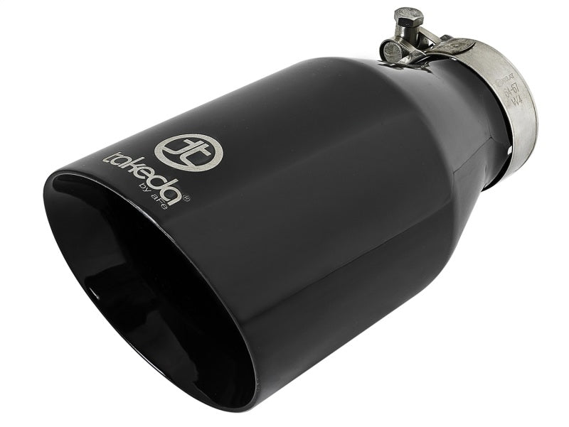 aFe Takeda 409 SS Clamp-On Exhaust Tip 2.5in. Inlet / 4.5in. Outlet / 9in. L Black 49T25454-B09