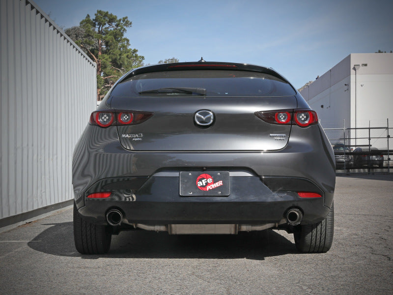 aFe 19-22 Mazda 3 L4 2.5L Takeda 3in to 2-1/2in 304 SS Axle-Back Exhaust w/ Carbon Fiber Tip 49-37023-C