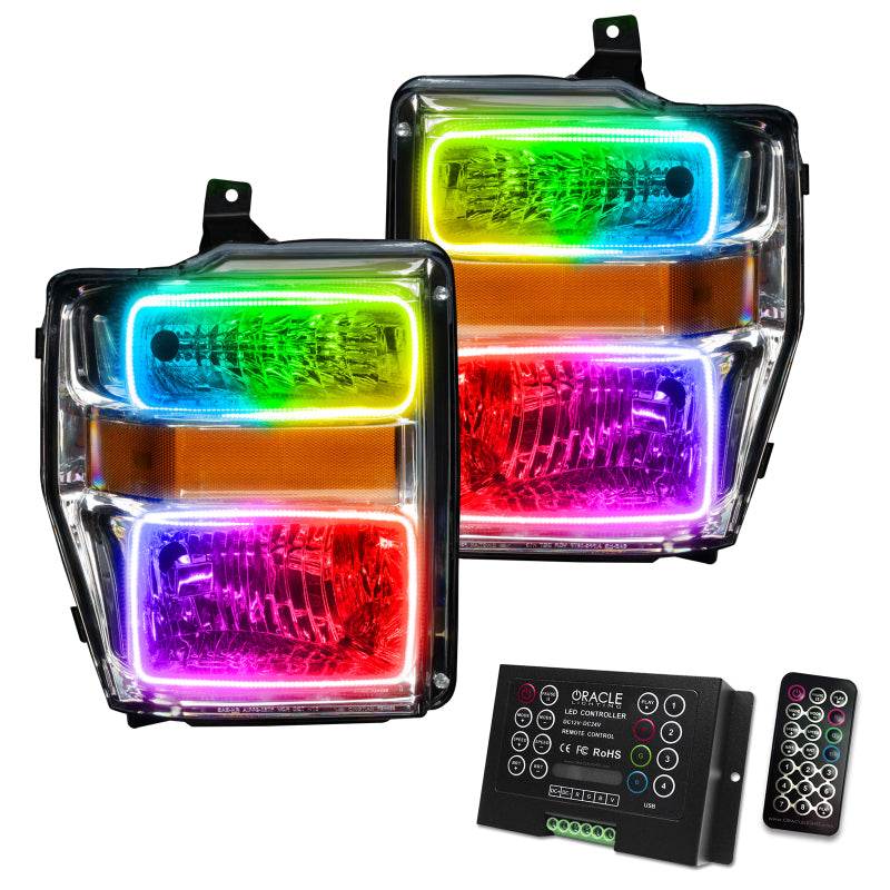 Oracle 08-10 Ford F250 Pre-Assembled Halo Headlights Chrome Housing w/ 2.0 Cntrl SEE WARRANTY 7189-333