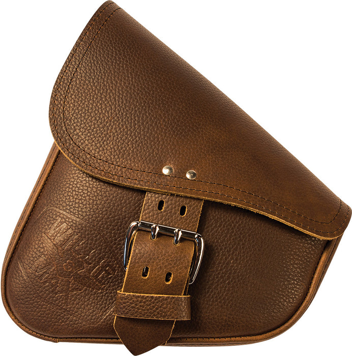 Dowco Willie & Max 59823-00 Triangulated Leather Motorcycle Swingarm Bag: Chrome Buckle, Black, 9 Liter Capacity , Brown