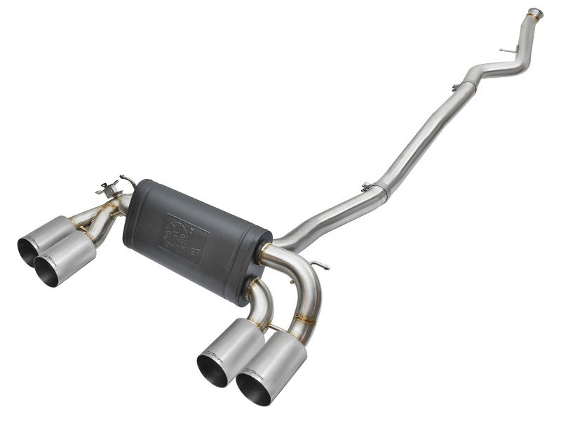 aFe 16-18 BMW M2 L6-3.0L MACH Force-Xp 3in to 2.5in 304 SS Cat-Back Exhaust System-Quad Polish Tips 49-36330-1P