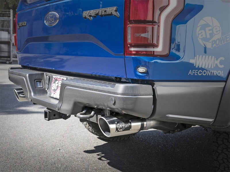 aFe MACHForce-XP 3in to 3-1/2in 304 SS Cat-Back Exhaust w/Polished Tips 17-18 Ford F-150 Raptor 3.5L 49-33094-P