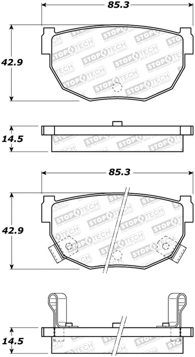 StopTech 87-89 Compatible with Nissan 300ZX Sport Performance Rear Brake Pads 309.02721