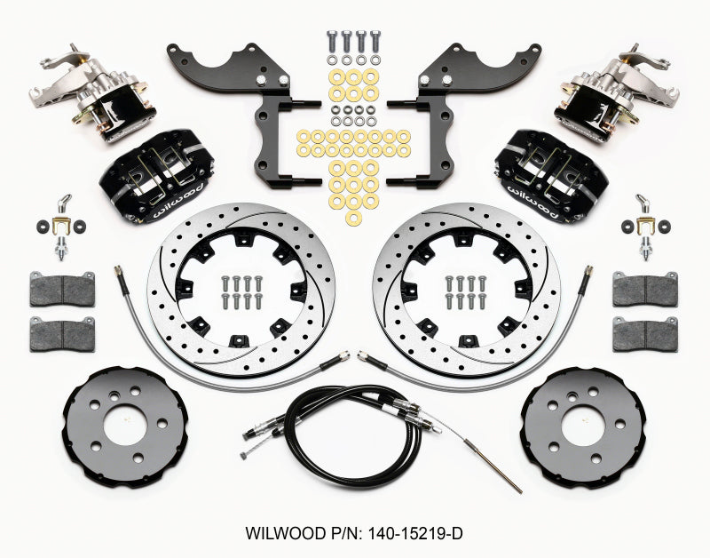 Wilwood Dynapro Radial4 / MC4 Rear Kit 12.19 Drilled 2014-2015 Mini Cooper w/Lines & Cables 140-15219-D