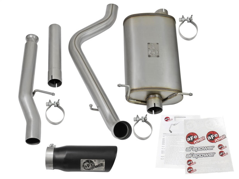 aFe MACHForce XP Exhausts Cat-Back Black Tip 09-17 GM Silverado 1500 4.3/5.3L RegCab SB/LB 49-44072-B