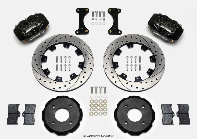Wilwood Forged Dynalite Front Hat Kit 12.19in Drilled 2002 Mitsubishi Lancer 140-7015-D