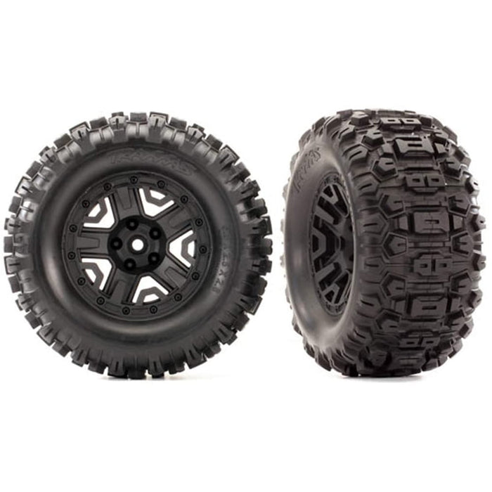 Traxxas 6792 Sledgehammer Pre-Assembled Black Wheels for Remote Control Cars