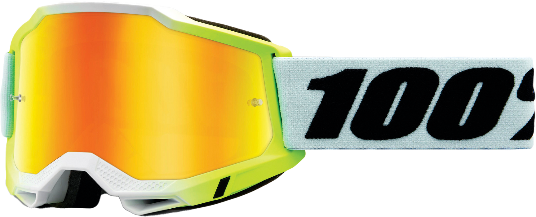 100% Accuri 2 Motocross & Mountain Biking Adult Goggles (Dunder - Mirror Yellow Lens)