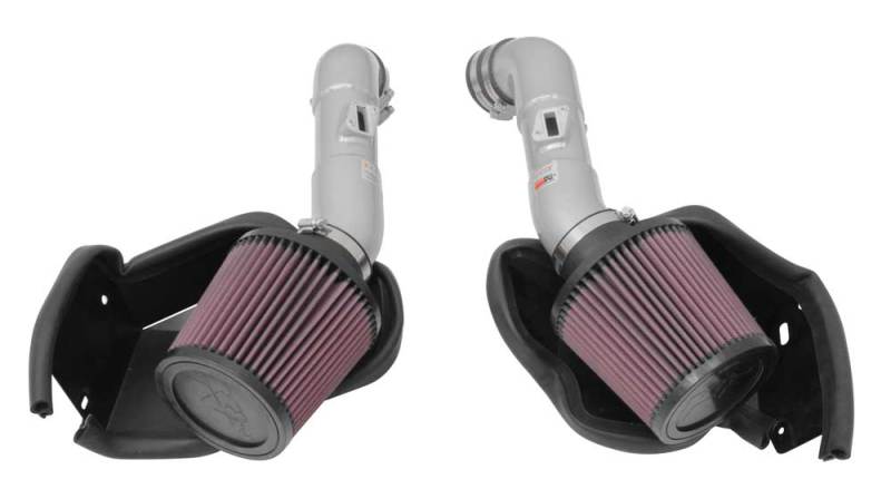 K&N 14-15 Compatible with Infiniti Q50 3.7L V6 Dual Silver Typhoon Short Ram Intakes 69-7083TS