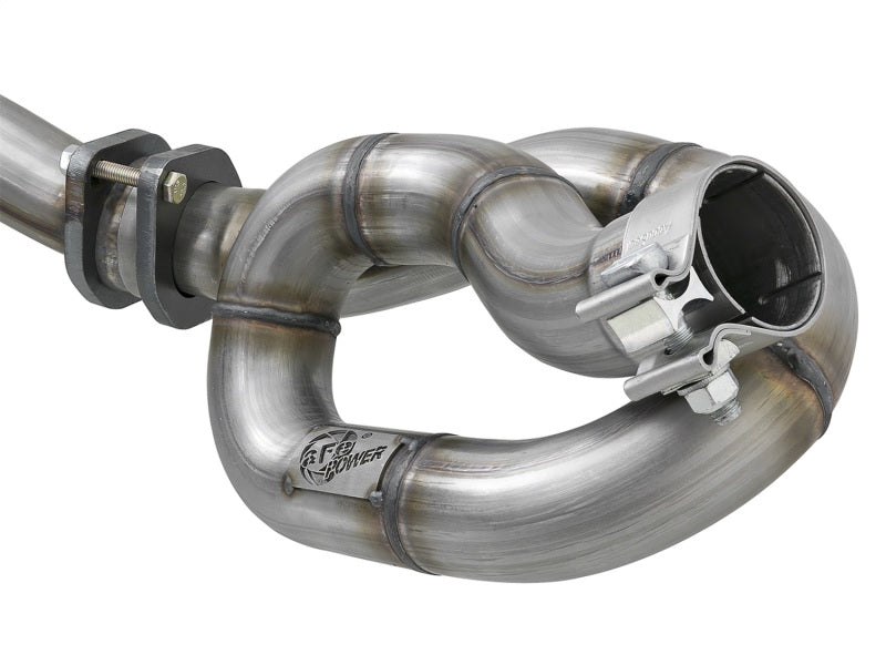 aFe POWER Twisted Steel Y-Pipe w/ Loop Relocation Pipe 12-18 compatible with Jeep Wrangler (JK) V6 3.6L 48-46207-PK