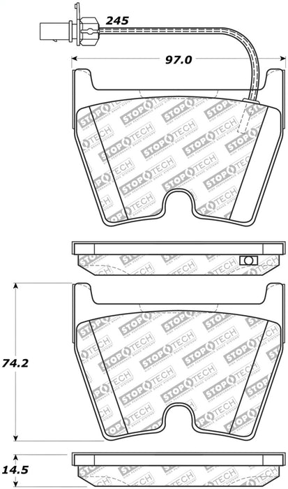 StopTech 14-18 Audi R8 w/ Iron Brakes Street Select Front Brake Pads 305.1029