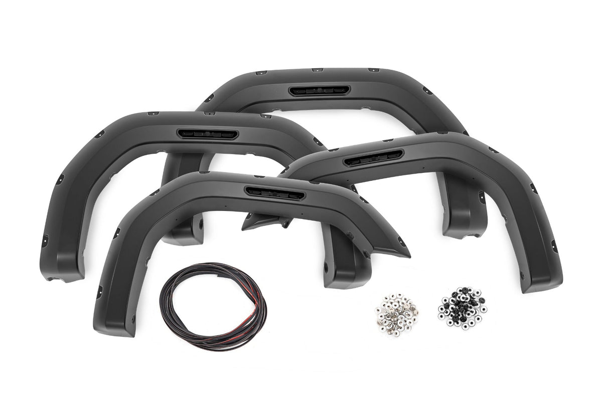 Rough Country Pocket Fender Flares Gba Black Fits GMC Sierra 2500HD/Sierra 3500HD (20-23) F-G12011A-GBA