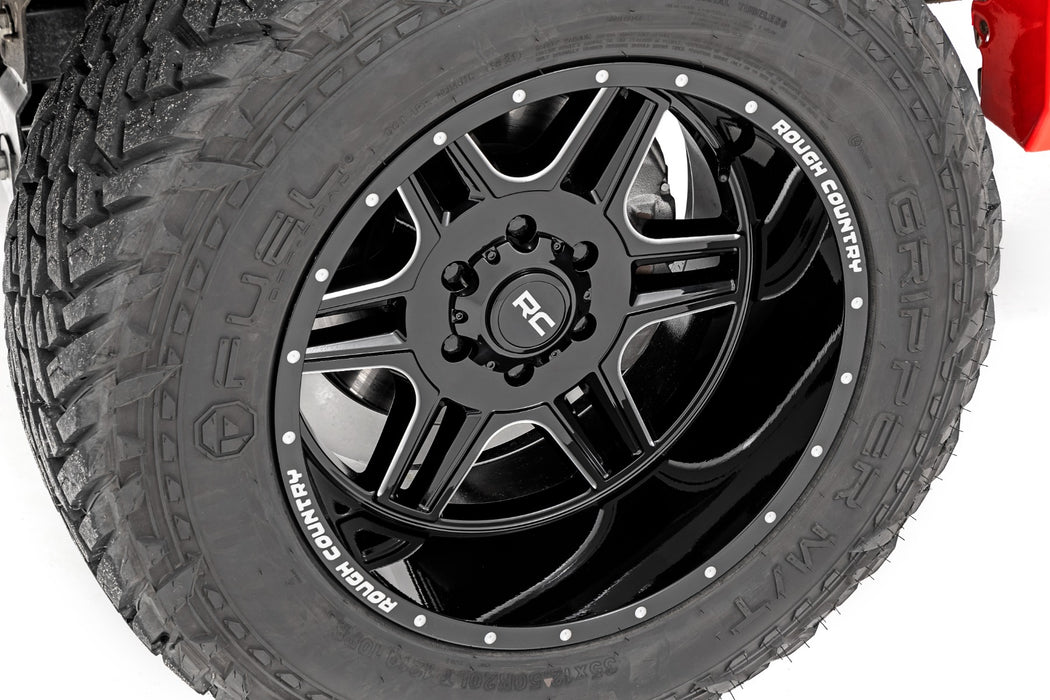 Rough Country 92 Series Wheel Machined One-Piece Gloss Black 22X12 8X6.544Mm 92221210